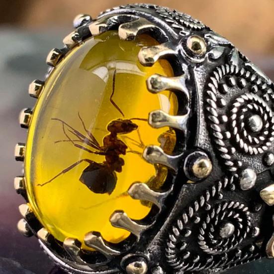 Резные мужские кольца в стиле рок в стиле ретро, ​​кольцо из натурального камня, ювелирные аксессуары