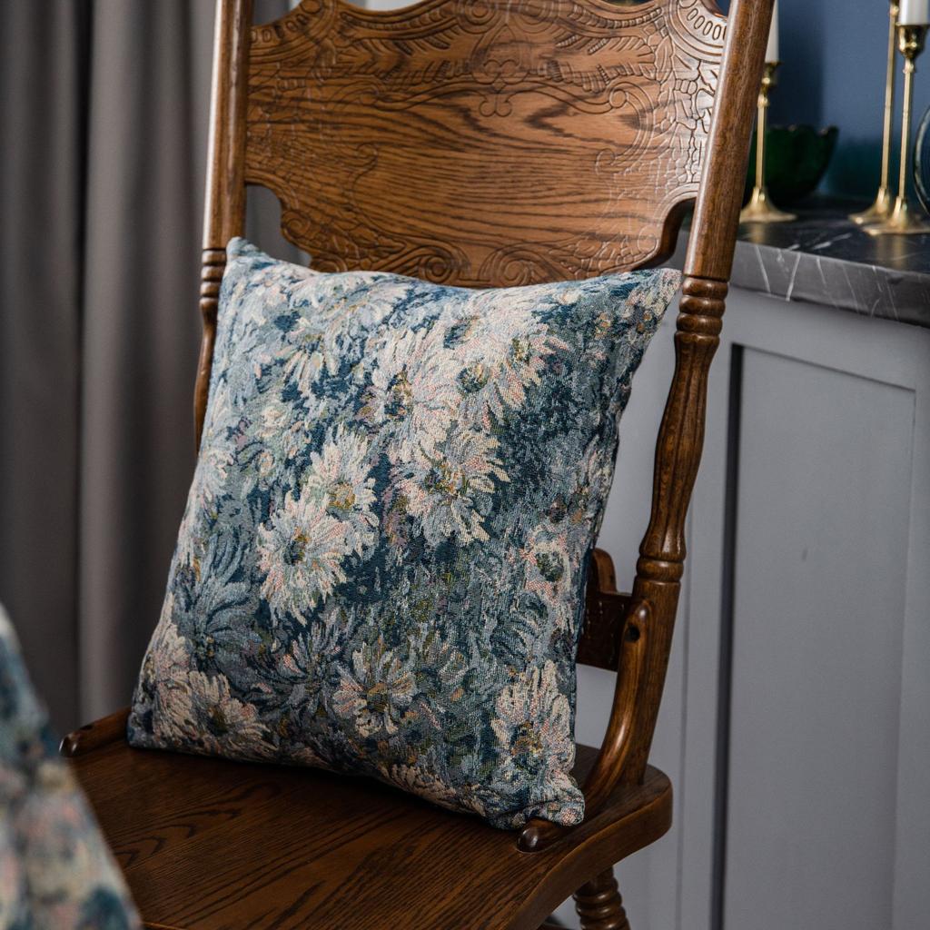 Скатерть Синий Жаккард Скатерть для Обеденного Стола Масляная Живопись Плотная Скатерть