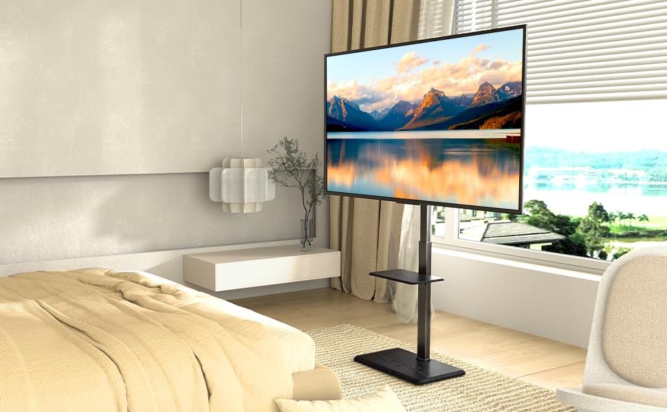 Afaloona TV настенный телевизор, высокая совместимость с отдельно стоящими телевизорами, грузоподъемность 45 кг, высота телевизора, включая место для хранения, черная подставка, подставка, тип, 32-75 дюймов,