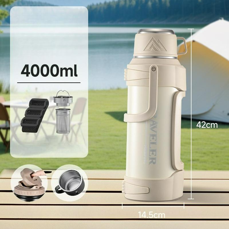 Портативный термос-чайник, термос-чайник из нержавеющей стали большой вместимости, уличный портативный термос сверхбольшой вместимости