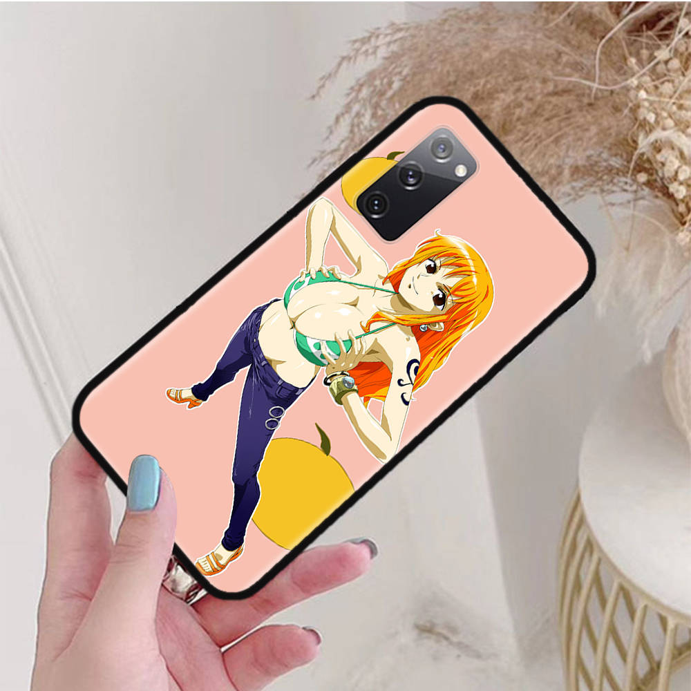 Черный чехол для Xiaomi Poco X6 X4 M5 M6 F5 F6 C65 C55 C50 C51 C40 Pro Redmi 14C A3X 13C 12C 11T 10A 9C Note 7 6 8A Plus W-74 One Piece Nami Hancock