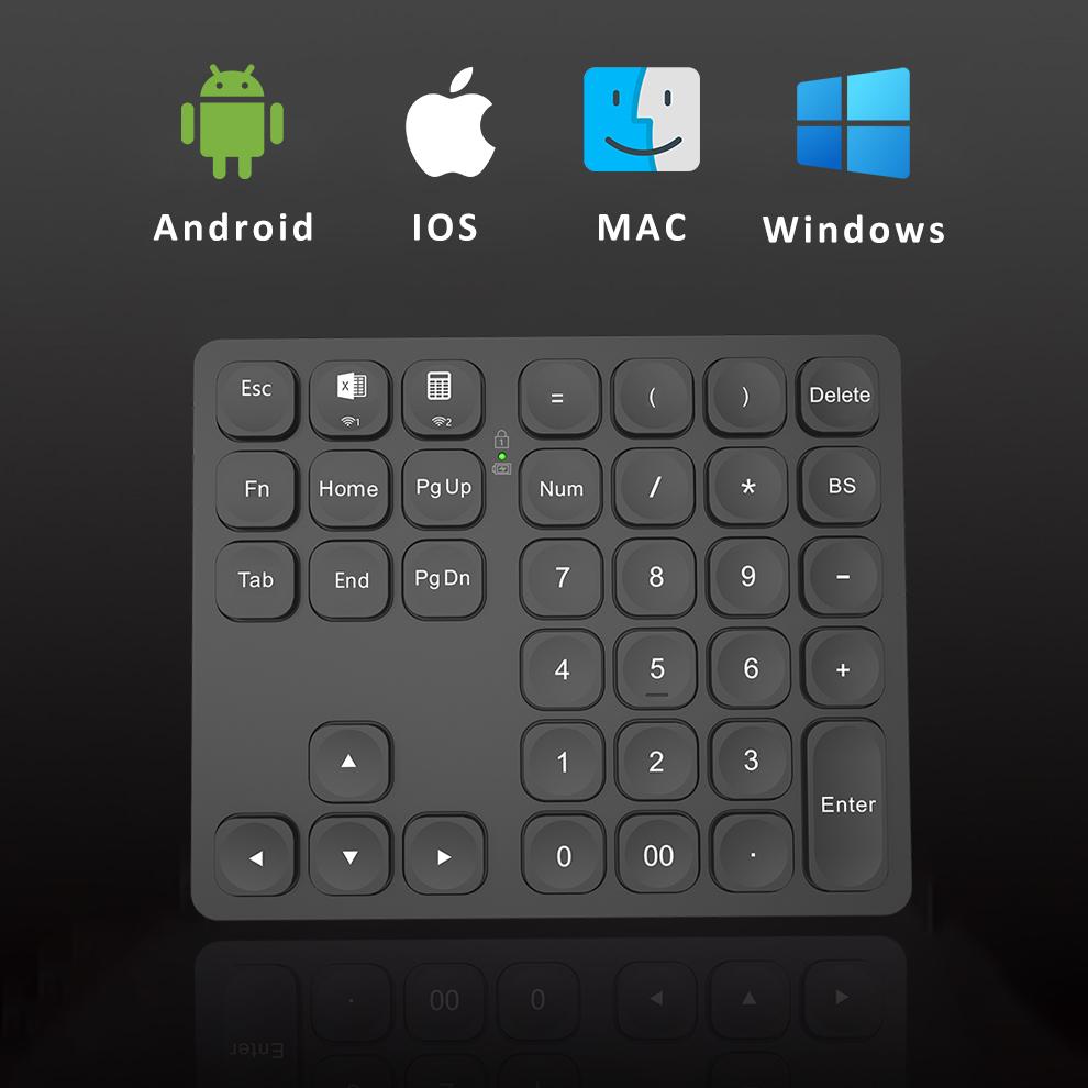 JOMAA 36 клавиш Bluetooth цифровая клавиатура Беспроводная перезаряжаемая цифровая клавиатура ультратонкая цифровая клавиатура для ноутбука iPad