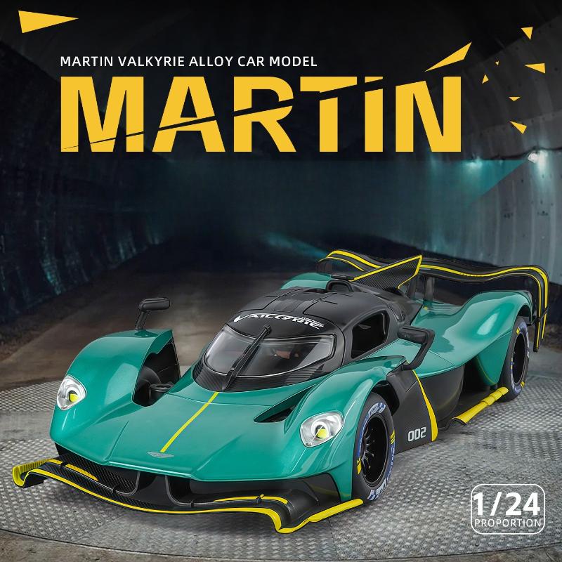 1/24 Scale Diecast Model of Aston Martin Valkyrie Alloy Sports Car Toy with Sound and Light Children Boy Birthday Gift Home Decor