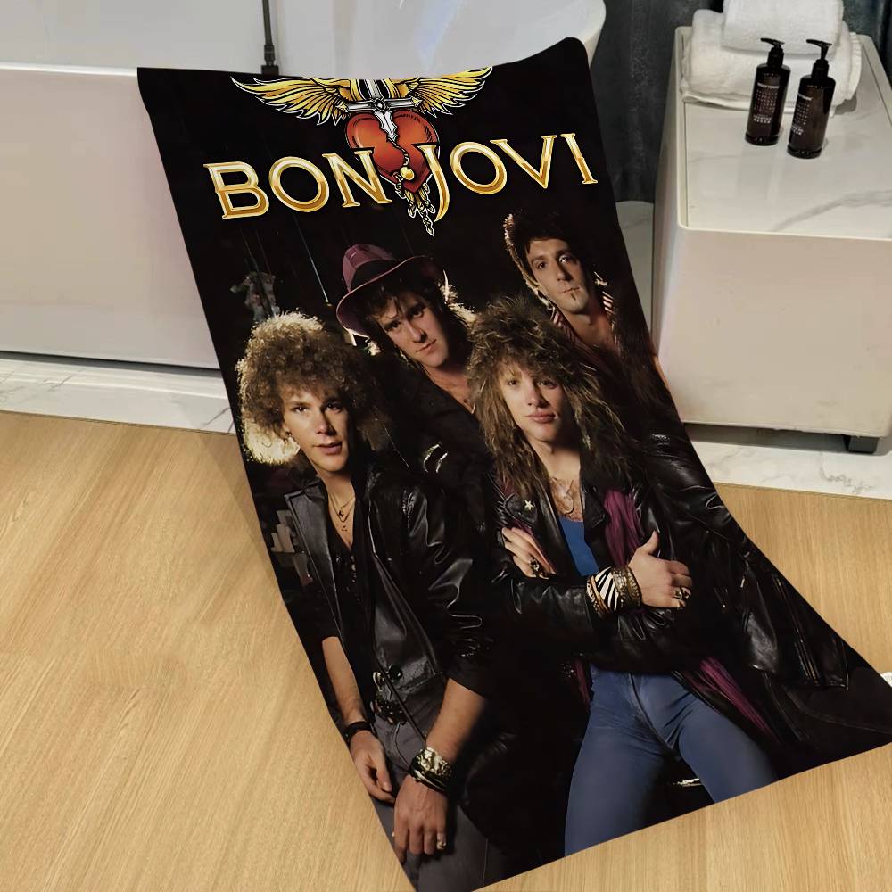 Hot Rock Band B-Bon Jovies Microfiber Blanket Quick Drying Beach Towels Oversized Printing Super Absorbent Pool Towel Blanket