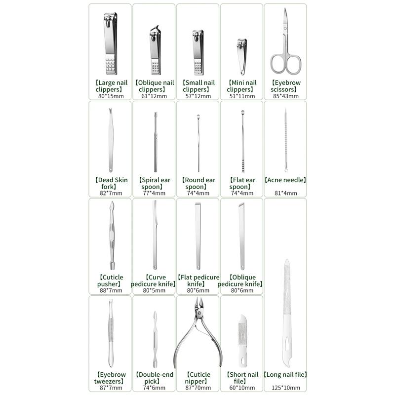 9/16/19 шт. маникюрный набор, черные кусачки для ногтей из нержавеющей стали, щипцы для кутикулы, педикюр, профессиональный инструмент для ухода, набор для чистки и ухода