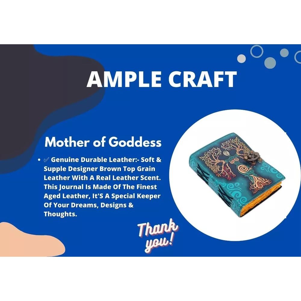 Журнал колдовства. Пустая книга заклинаний. Книга теней. Кожаный журнал с замком.