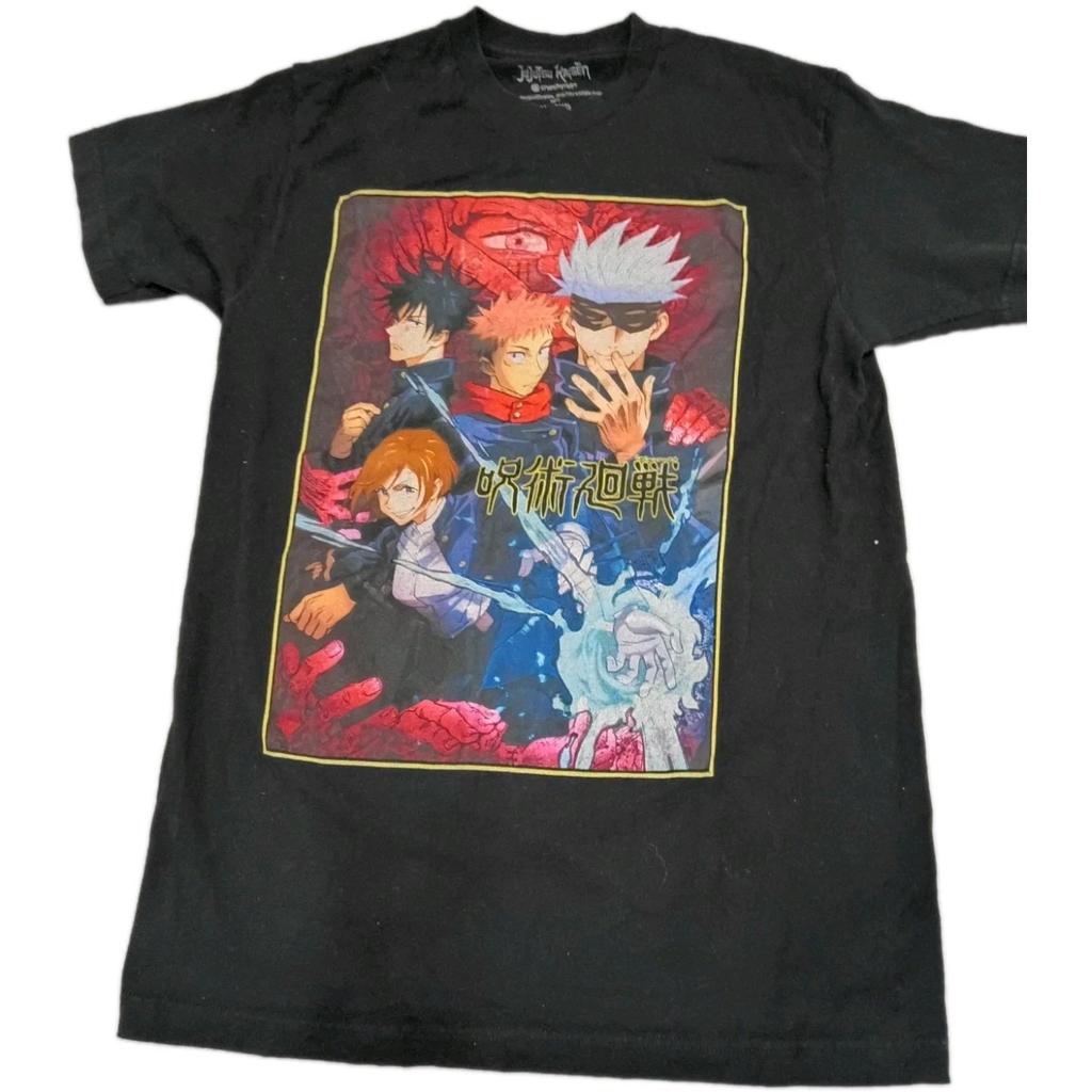 JUJUTSU KAISEN T-SHIRT black anime manga japanese kanji ADULT MED 38/40