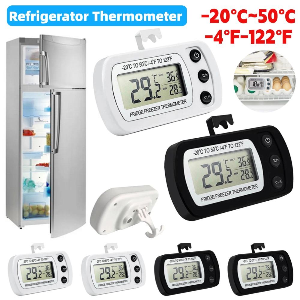 Refrigerator Thermometer Digital Freezer Room Thermometer Waterproof Max/Min Record Record Large LCD Home Kitchen Thermometers