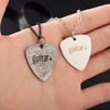 New Heart Shaped Guitar Pick Pendant Necklace Men's Women's Necklace Metal Sliding Pendant Accessories Jewelry Guitar Pick Gift