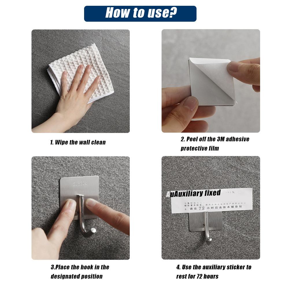 Крючок из нержавеющей стали 304 Самоклеящийся Многоцелевой Универсальный Крючок Вешалка для полотенец в ванной Ключница Органайзер для кухонных принадлежностей