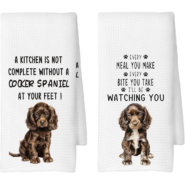 Long-Haired Dachshund Kitchen Towels Set of 2, Dog Gifts for Women, Dachshund Gifts, Dog Lover Mom Gift Tea Towels Kitchen Hand Towels 16x24 Inch for