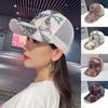 Adjustable Shiny Mesh Cap Cotton Net Baseball Hats Fashion Sunscreen Hats For Women Girls