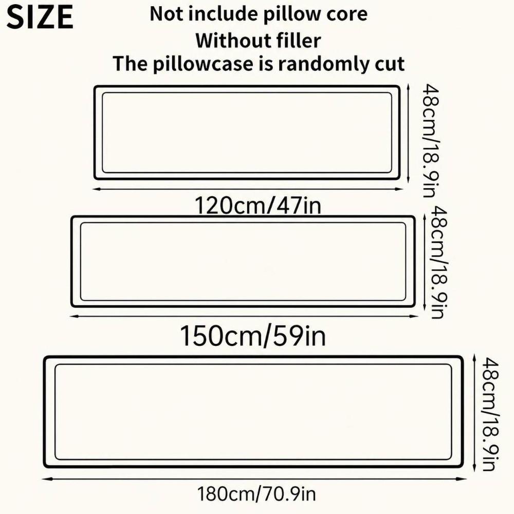 Rectangle Long Pillow Cover Floral Print Hugging Pillowcase for Bedroom Decor