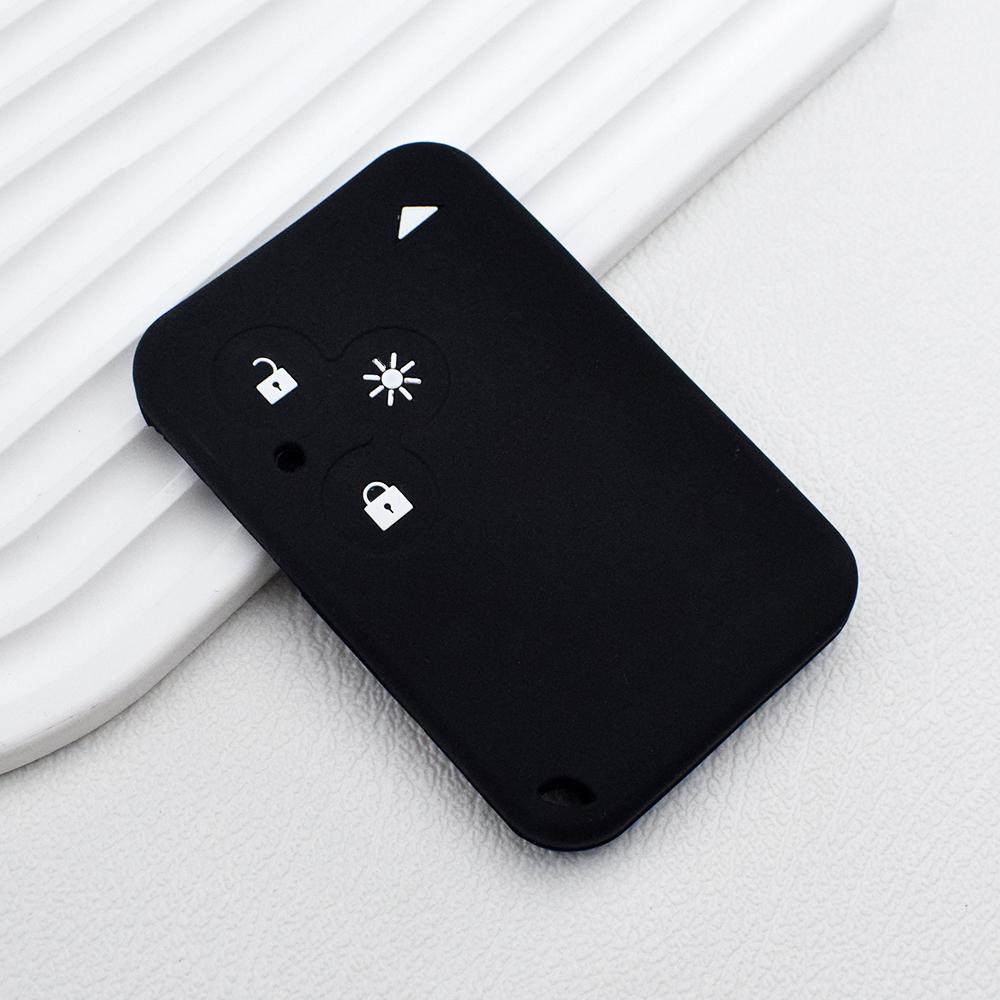 Для Renault Clio Logan Megane 2 3 Koleos Scenic чехол для карт с 4 кнопками, силиконовый чехол для автомобильного ключа, защитный держатель