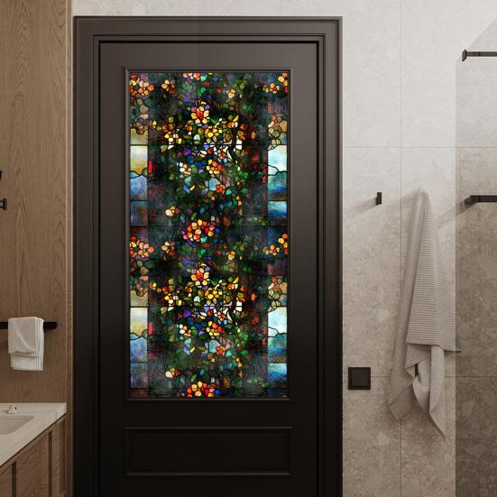 Пленка для конфиденциальности окон Статические витражные наклейки Съемная ПВХ декоративная оконная пленка для дома, кухни, гостиной, спальни