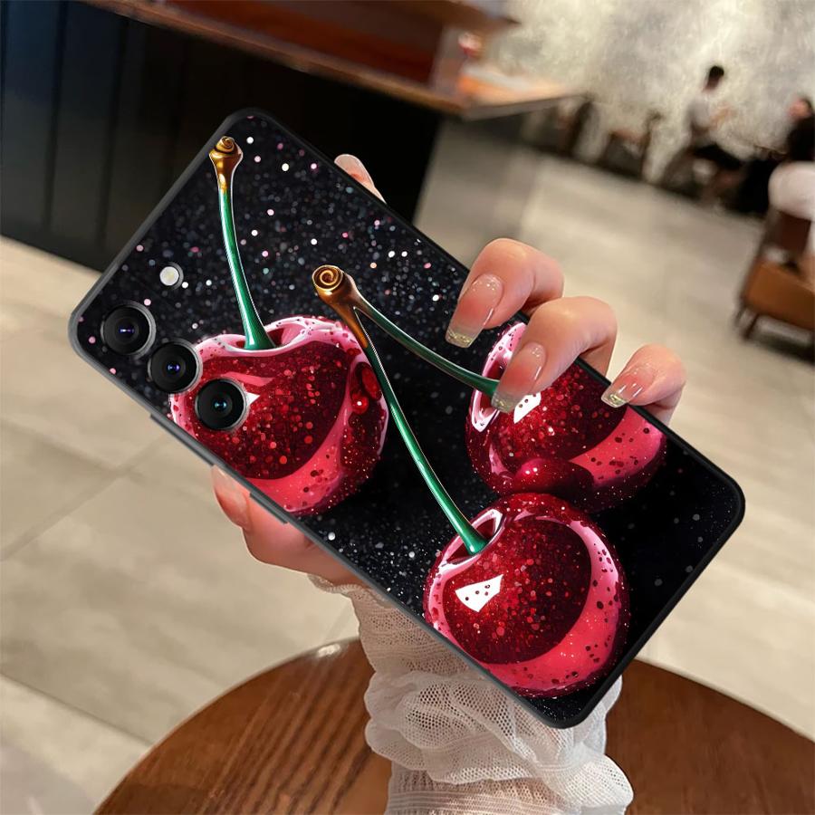 Чехол-бампер с вишневым узором для Samsung Galaxy A52 A36 A23 A53 A35 A32 A25 A71 A22 A55 A41 A26 A72 A73 A51 A24