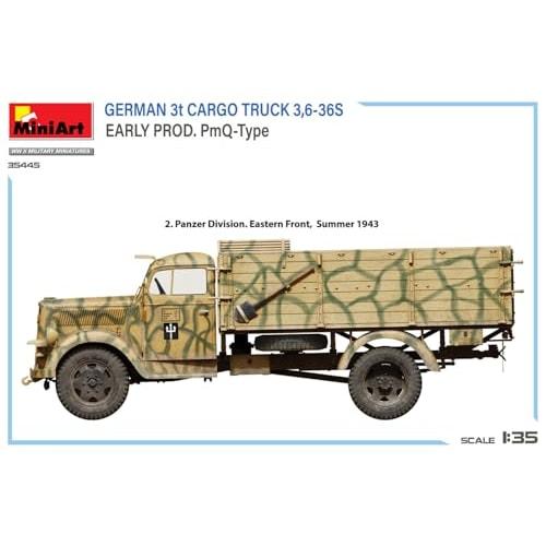 Miniart 1/35 Scale German 3-Ton Cargo Truck 3,6-36S Early Model PmQ Type Plastic Model MA35445