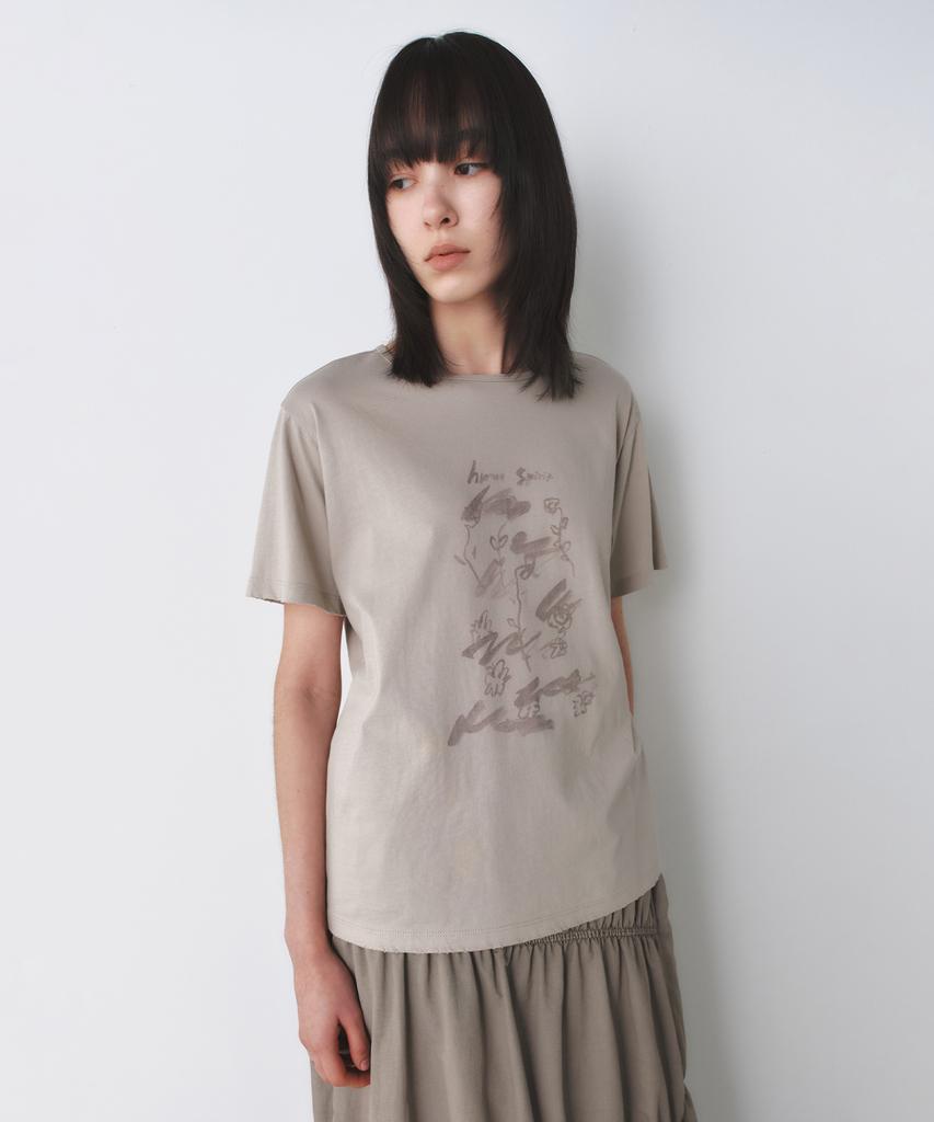 INSILENCE WOMEN Vintage Sketch T-Shirt Beige