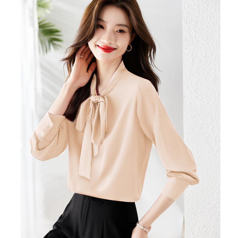 Осенняя шифоновая белая рубашка с бантом для женщин, новая модная рубашка, профессиональный роскошный топ