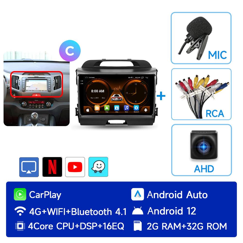 JIUYIN AI Голосовое 2 din Android Авто Радио Для KIA Sportage 3 2010-2016 Carplay 4G Авто Мультимедиа GPS 2din автомагнитола