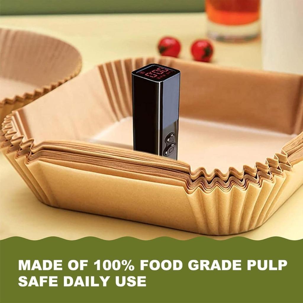 20/50 ШТ. Одноразовые бумажные вкладыши для аэрофритюрницы Квадратные бумажные вкладыши Маслостойкие, Водонепроницаемые, Бумага для выпечки для выпекания, запекания, микроволновой печи