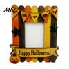 Wooden Picture Holder Halloween Photo Frame, Cute Ghost Butterfly Cat Tabletop Decor Frame with Stand, Sweet Kawaii Pumpkin for Desk Display Slot