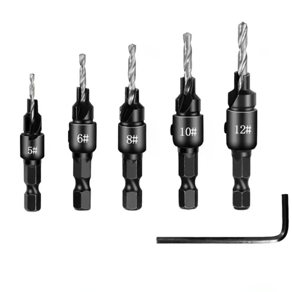 Drilling Pilot Holes Carpentry Drill Set Universal Countersink Drill Bit Set New Woodworking Tool