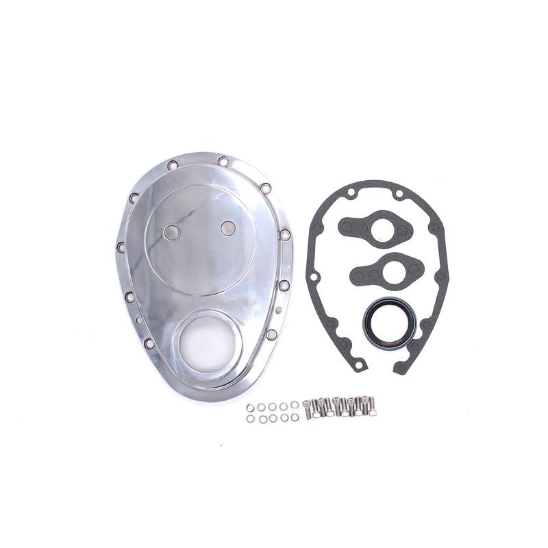 1 PC SBC Polish Aluminum Finish Timing Chain Cover Kit Small Block For Chevy 265 283 305 327 350 383 400 Engine Replacement Part