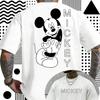 Хлопковая футболка с принтом Микки Мауса от Disney для лета 202526 Модные свободные короткорукавные Унисекс