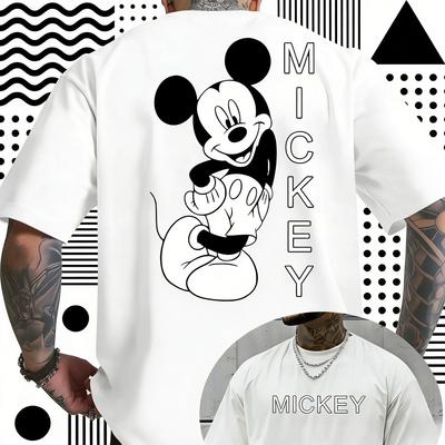 Хлопковая футболка с принтом Микки Мауса от Disney для лета 202526 Модные свободные короткорукавные Унисекс