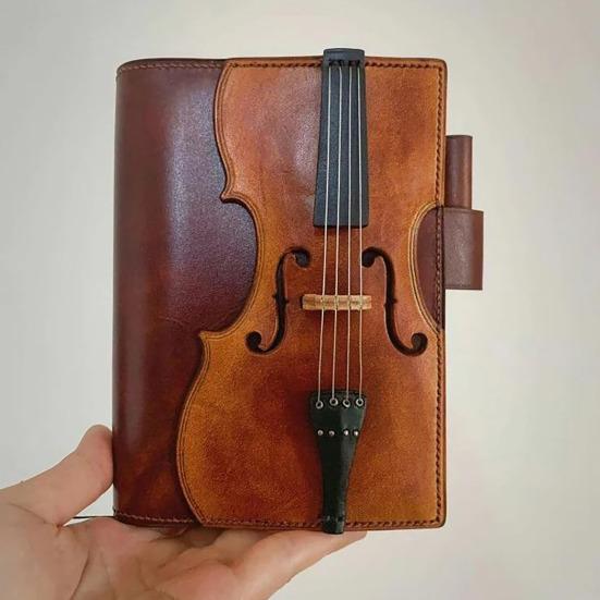Винтажная тетрадь из искусственной кожи с дизайном музыкальных нот, ретро-журнал, музыкальный подарок для музыкантов, коллекционеров