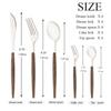 20Pcs Wooden Handle Dinnerware Steak Knife Coffee Spoon Cake Fork Set Mirror Stainless Steel Tableware Kitchen Utensils Eating Silverware