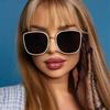 Модные женские очкиСтильная прямоугольная оправа оверсайзТемные линзы для защиты от солнца