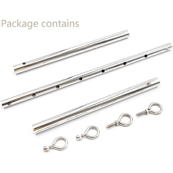 Adjustable Stainless Steel Spreader Bar Set Padded Leather Kit Adjustable Collar Handcuffs Ankle Cuffs Restraints BDSM Adult