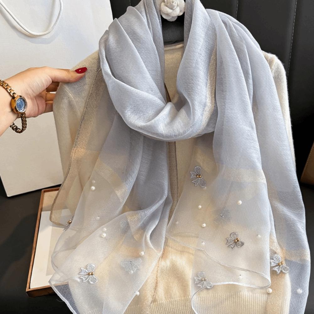 Bow Thin Silk Scarf Korean Lace Scarf Wraps Fashion Women Hijab Shawls Lady