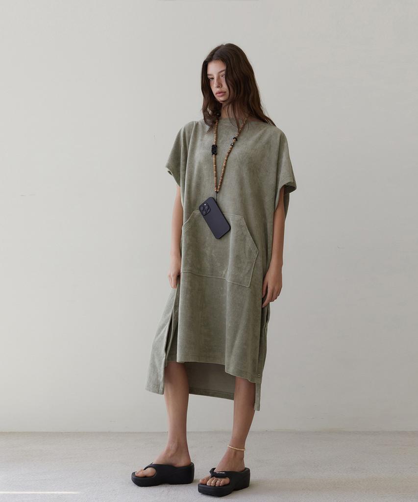 REVOIRSIS Rvis Terry Twoway Poncho Khaki