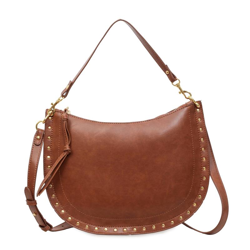 Сумка через плечо с заклепками Женская винтажная сумка под мышку Дорожная сумка на плечо