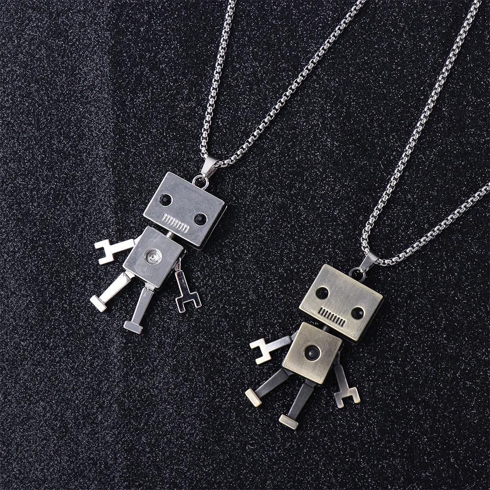 Steel Hip Hop Punk Heavy Industry Man Necklace Metal Pendant Choker Robot Necklace Birthday Present