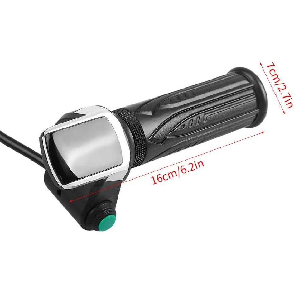 Vbest life 1 Pair E-Bike Throttle Voltmeter Handlebar Grip, Waterproof E-Bike Throttle Handlebar with LCD Display Modified Part for Electric Bike