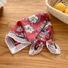Xiaoxiangfeng new black and white floral lace bag head triangle scarf women's summer thin scarf short small versatile