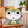 KKeroro GGunsou Frog Funny Pillow Case Antidustmite Pillowcase Invisible Zipper Silky Short Plush Sofa Cushion Cover