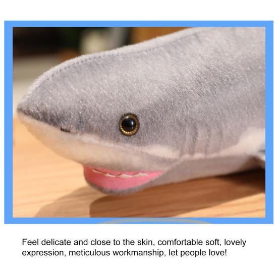 Плюшевая подушка в виде акулы, мягкая на ощупь, милая реалистичная кукла-животное, плюшевые игрушки-компаньоны, диванная подушка, гигантская игрушка в виде акулы