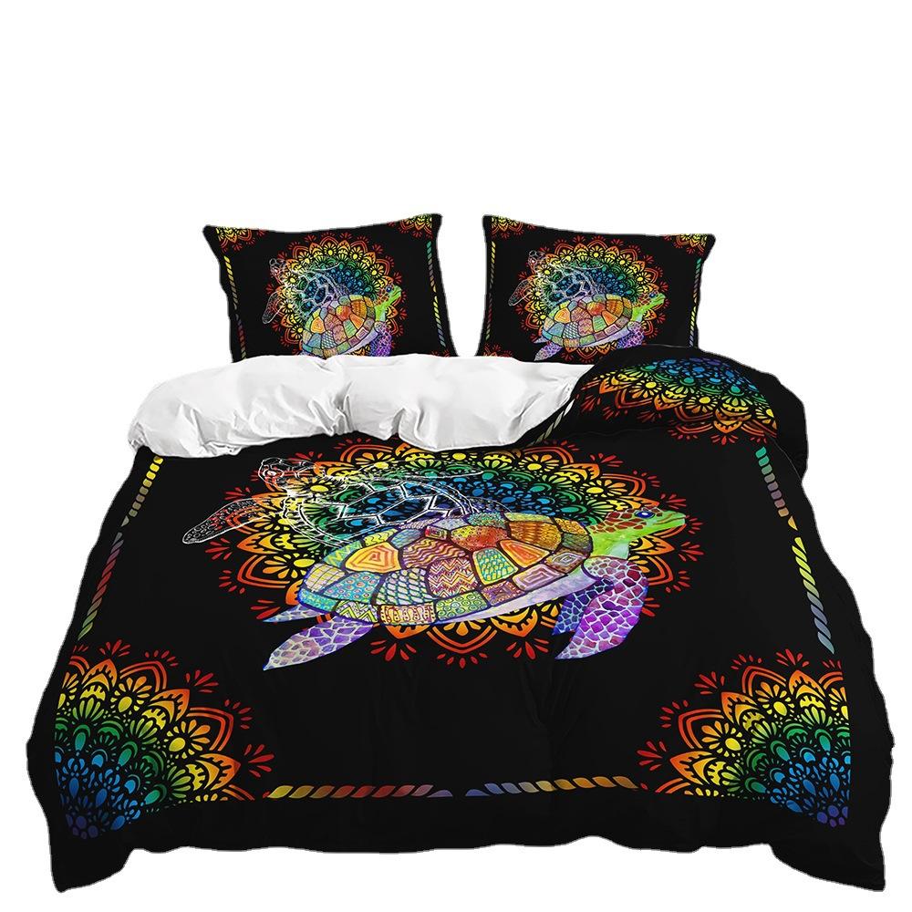 Three-Piece Underwater World Sea Turtle Quilt Cover Digital Printing Kit Two-Piece Set