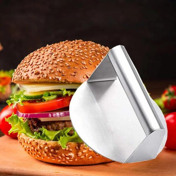 1PC Stainless Steel Hamburger Meat Press Round Square Burger Meat Press Kitchen Tool Meat Press Plate