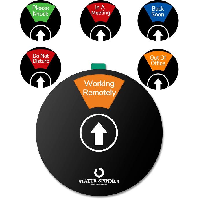 Door Sign 6 Options-Do Not Disturb,Out Of Office,In A Meeting,Please Knock,Back Soon,Working Remotely,Privacy Office Sign for Door 6 Inch, Brushed