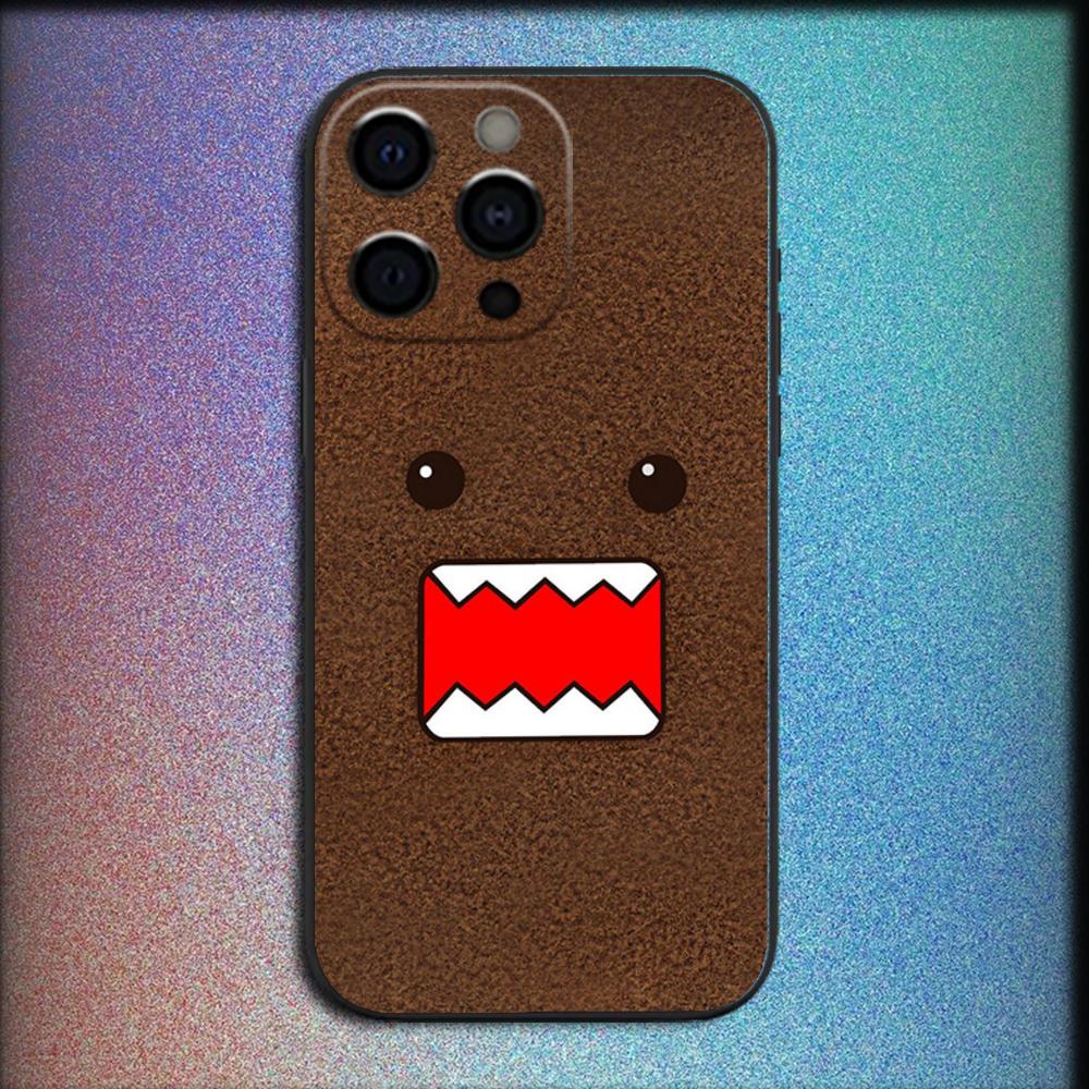 Милый чехол для телефона Domo-kun для iPhone 16,15,14,13,12,11,Pro,X,XS,Max,XR,Plus,Mini Мягкий черный чехол