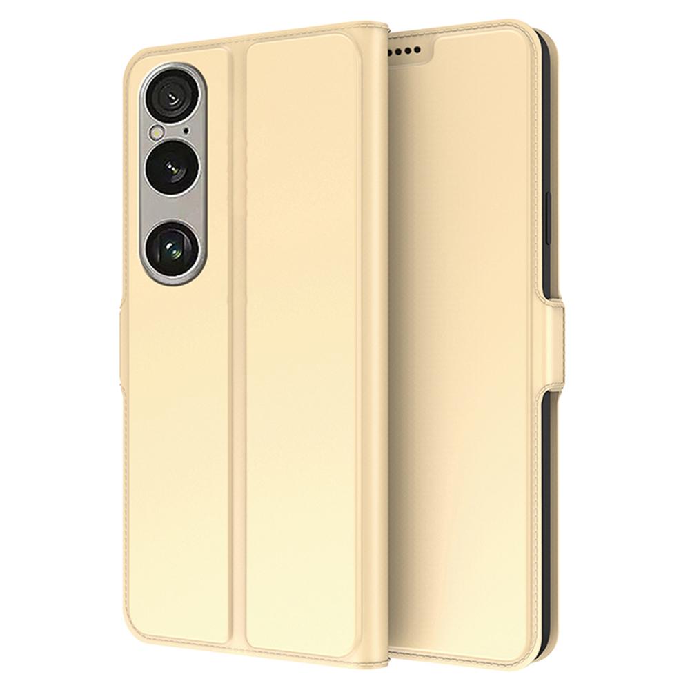 Для Sony Xperia 1 VII Чехол Ударопрочный ТПУ Внутренняя Оболочка Кожаная Крышка Телефона Слот для Карты