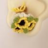 Sunflower Crochet Flower Rose Pendant Creative Artificial Flowers  Gift