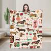 Dachshund Flannel Blankets Dogs Animal Custom Throw Blankets for Bed Sofa Couch 200x150cm Plush Thin Quilt