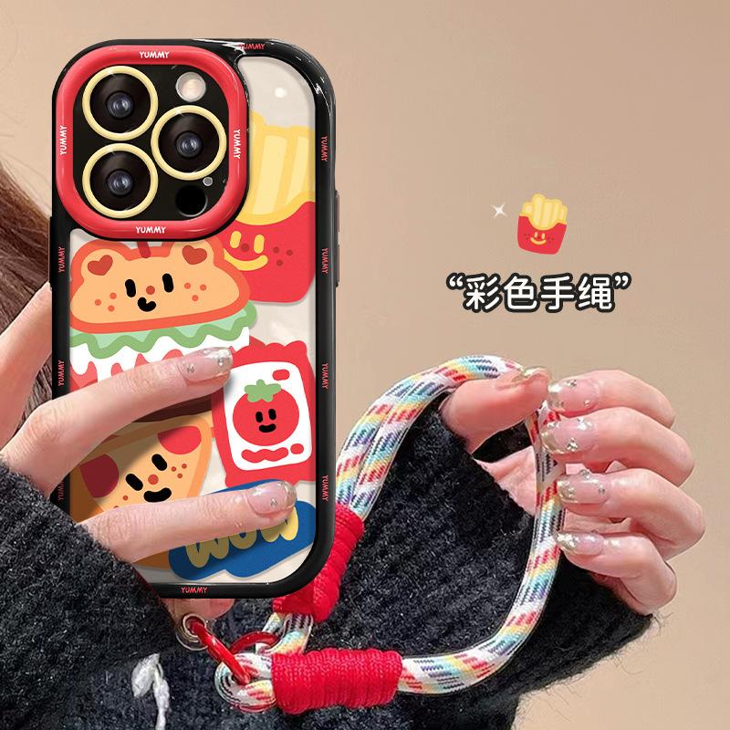 Применимо к чехлу для мобильного телефона Apple 15 iPhone14promax гамбургер ремешок 17/16 высокая стоимость девушки 13/12